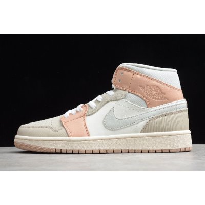 Nike Air Jordan 1 Mid Açık Gri / Pembe Basketbol Ayakkabısı Türkiye - 4XICUV4G